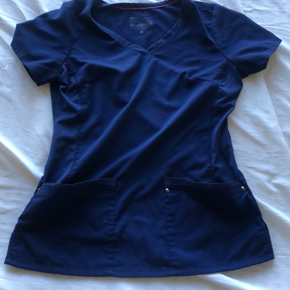 Healing hands scrub top xs navy